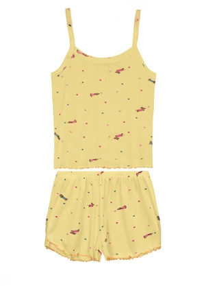 Malwee - Pijama Curto Cachorrinho Amarelo - MALWEE