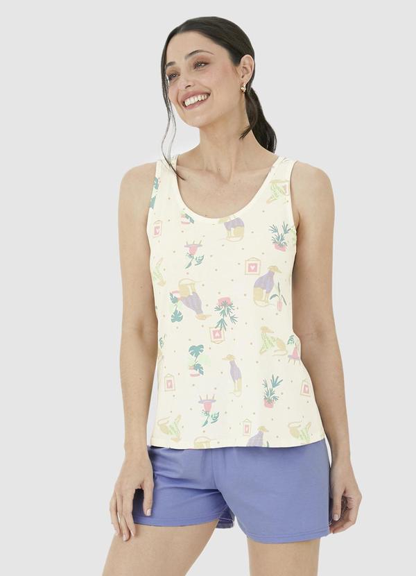 Malwee - Pijama Curto Cachorrinho Bege