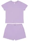 Malwee - Pijama Curto Canelado Rosa - variação: Lavanda