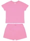 Malwee - Pijama Curto Canelado Rosa - variação: Rosa
