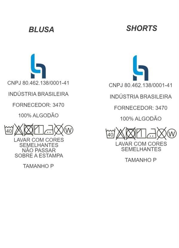 Alma Dolce - Pijama Curto com Estampa Azul Marinho e Branco 5