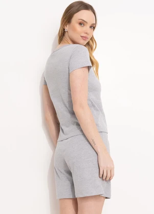 Alma Dolce - Pijama Curto com Renda Mescla - ALMA DOLCE