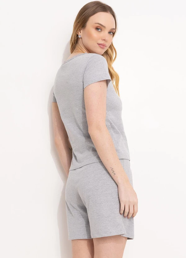 Alma Dolce - Pijama Curto com Renda Mescla 8