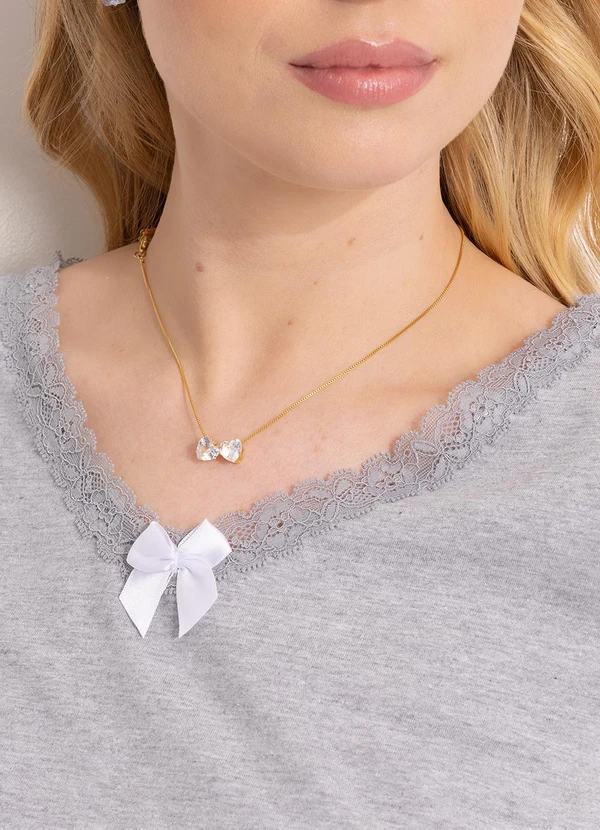 Alma Dolce - Pijama Curto com Renda Mescla 6