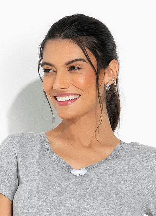 Alma Dolce - Pijama Curto com Renda Mescla 3