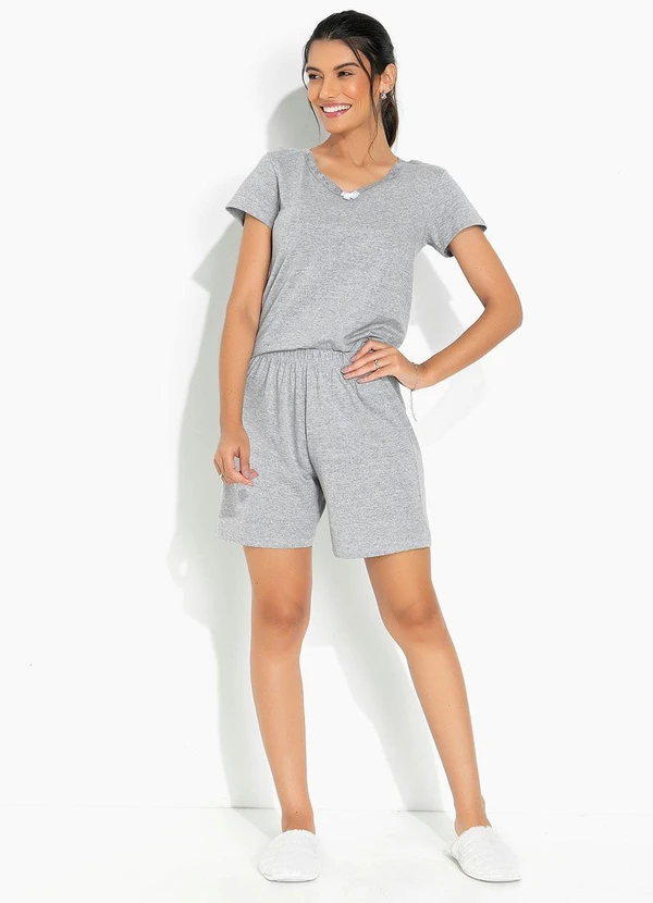 Alma Dolce - Pijama Curto com Renda Mescla 2
