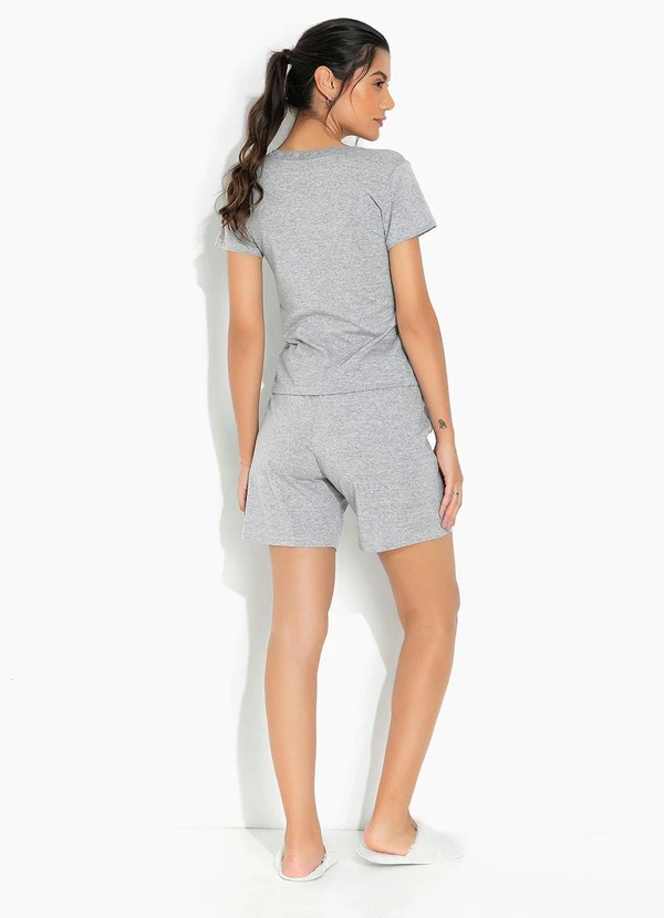 Alma Dolce - Pijama Curto com Renda Mescla