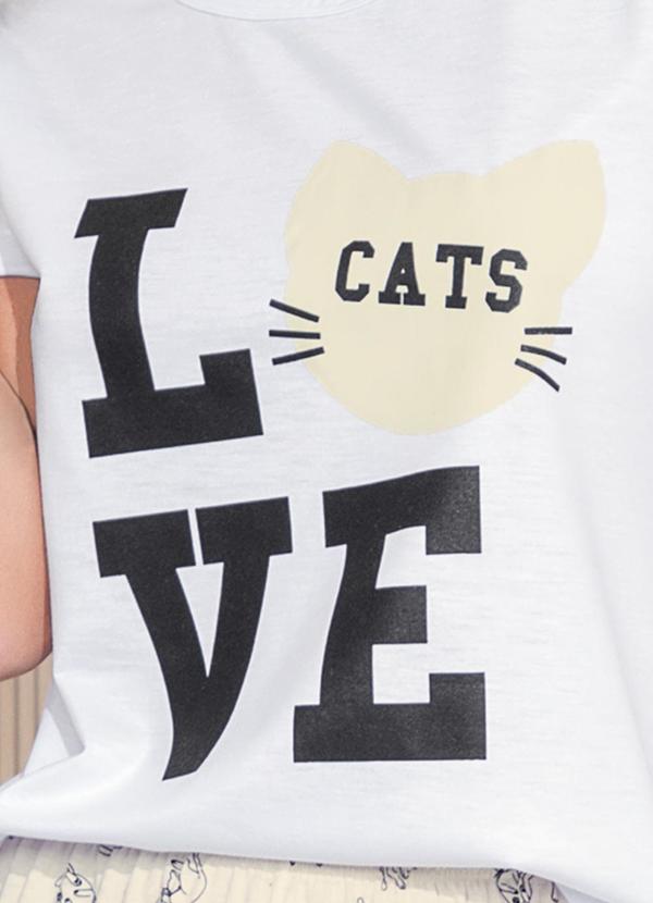 Alma Dolce - Pijama Curto Decote Redondo Branco e Off White 5