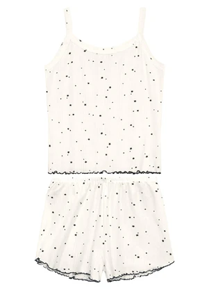 Malwee - Pijama Curto Estrelas Branco - MALWEE