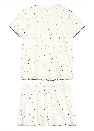 Malwee - Pijama Curto Estrelas Branco - MALWEE