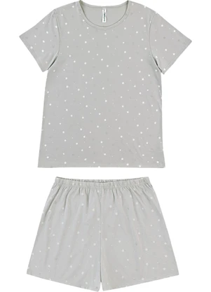 Malwee - Pijama Curto Estrelas Cinza - MALWEE