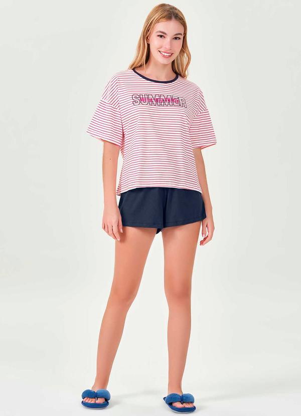 Espaço Pijama - Pijama Curto Feminino Azul 3