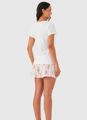 Rovitex - Pijama Curto Feminino Mensageira da Paz Branco - ROVITEX