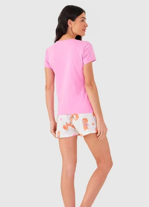 Rovitex - Pijama Curto Feminino Mensageira da Paz Rosa - ROVITEX