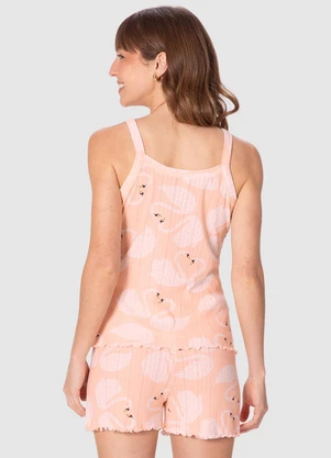 Malwee - Pijama Curto Flamingos Laranja - MALWEE
