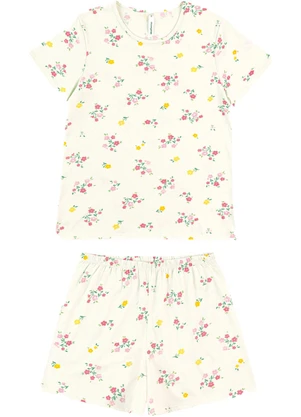 Malwee - Pijama Curto Floral Off White - MALWEE