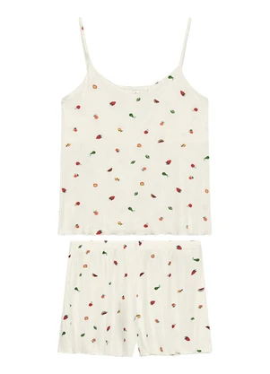 Malwee - Pijama Curto Frutinhas Off White - MALWEE