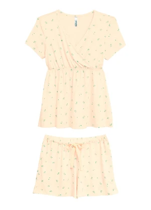 Malwee - Pijama Curto Maternidade Off White - MALWEE