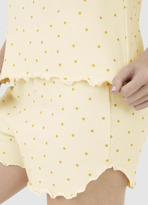 Malwee - Pijama Curto Poá em Ribana Bege 3