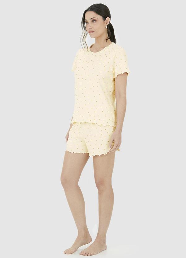 Malwee - Pijama Curto Poá em Ribana Bege 4