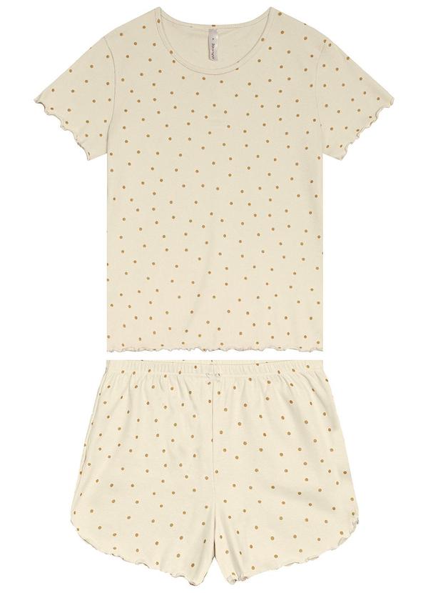 Malwee - Pijama Curto Poá em Ribana Bege 5