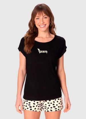 Malwee - Pijama Curto You Are Loved Plus Preto - MALWEE