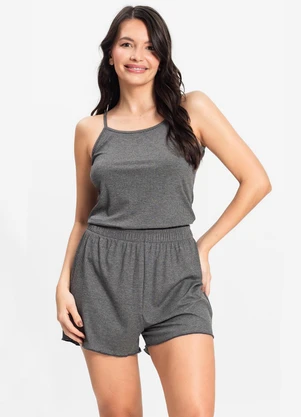 Select - Pijama de Alça Feminino Cinza - SELECT