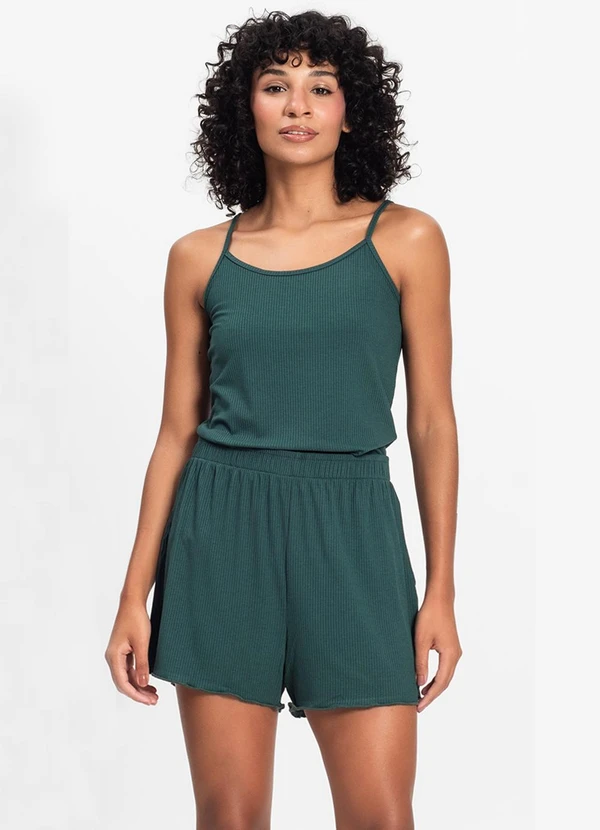 Select - Pijama de Alça Feminino Verde