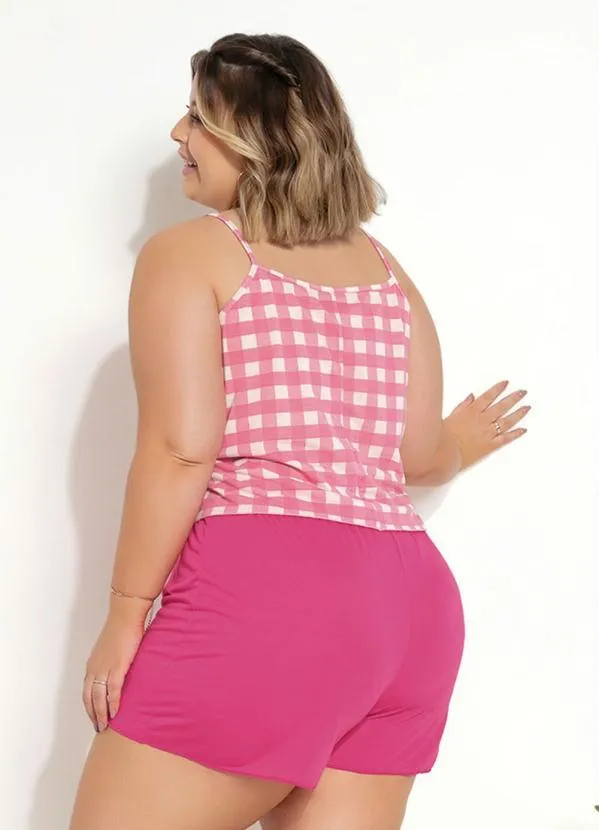 Marguerite - Pijama de Alcinha Curto Xadrez Plus Size 2