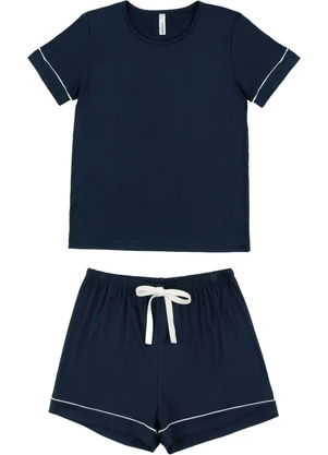 Malwee - Pijama em Malha Essence com Laço Azul Marinho - MALWEE