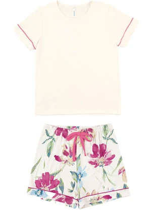 Malwee - Pijama em Malha Essence com Laço Off White - MALWEE