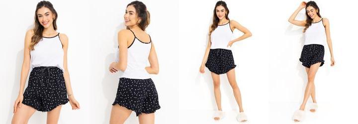 Pijama Estrelas em Malha de Algodo