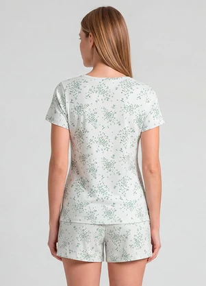 Infinita Cor - Pijama Feminina Short e Blusa Bege - INFINITA COR