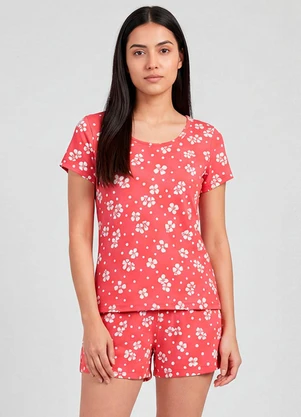 Infinita Cor - Pijama Feminina Short e Blusa Branco - INFINITA COR