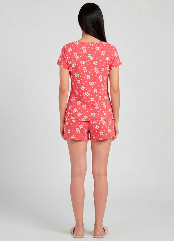 Infinita Cor - Pijama Feminina Short e Blusa Branco 4