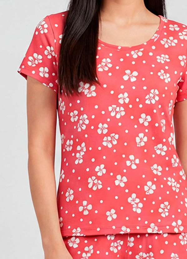 Infinita Cor - Pijama Feminina Short e Blusa Branco 5