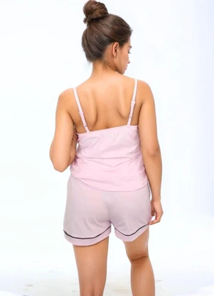 Piante Pijamas - Pijama Feminino Alcinha Sara Rosa - PIANTE PIJAMAS