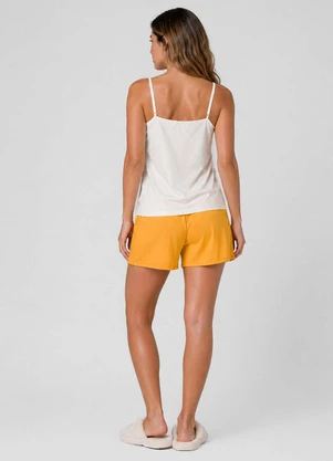 Infinita Cor - Pijama Feminino Blusa de Alça e Short Amarelo - INFINITA COR