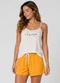 Infinita Cor - Pijama Feminino Blusa de Alça e Short Bege - variação: Amarelo