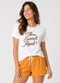 Infinita Cor - Pijama Feminino Blusa e Short Azul - variação: Amarelo