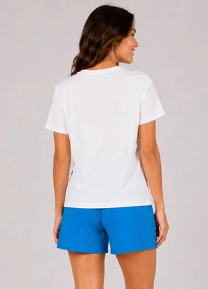 Infinita Cor - Pijama Feminino Blusa e Short Azul - INFINITA COR