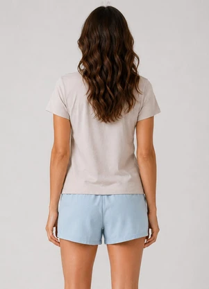 Infinita Cor - Pijama Feminino Blusa e Short Azul - INFINITA COR