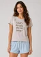 Infinita Cor - Pijama Feminino Blusa e Short Azul - variação: Azul