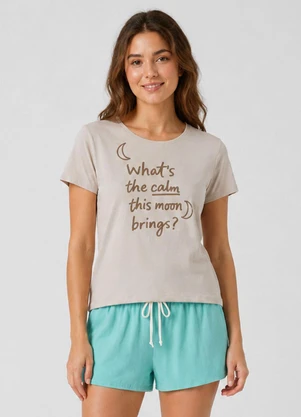 Infinita Cor - Pijama Feminino Blusa e Short Azul - INFINITA COR