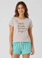 Infinita Cor - Pijama Feminino Blusa e Short Azul - variação: Azul