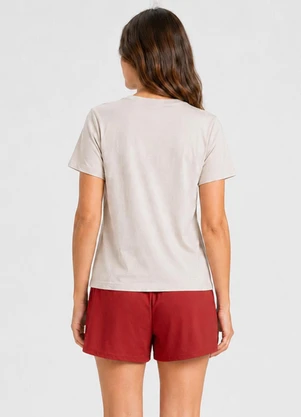 Infinita Cor - Pijama Feminino Blusa e Short Marrom - INFINITA COR
