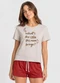 Infinita Cor - Pijama Feminino Blusa e Short Verde - variação: Marrom