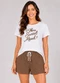 Infinita Cor - Pijama Feminino Blusa e Short Marrom - variação: Marrom