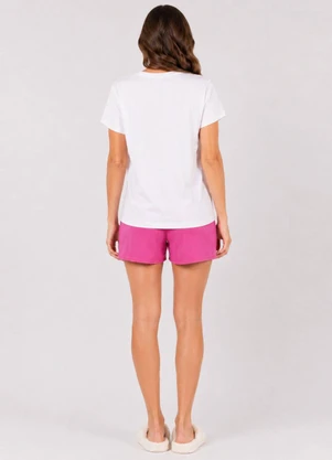 Infinita Cor - Pijama Feminino Blusa e Short Rosa - INFINITA COR