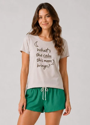 Infinita Cor - Pijama Feminino Blusa e Short Verde - INFINITA COR